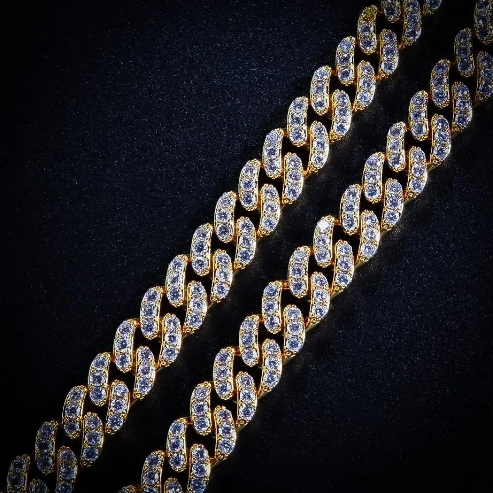 14k Gold Plated Large Simulated Diamond Bracelet